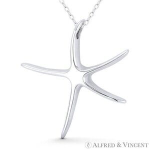 Starfish Ocean Sealife Charm Pendant in .925 Sterling Silver